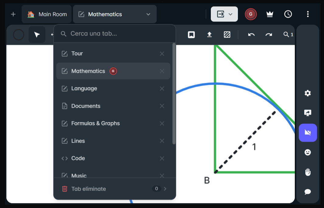 Aula interattiva: lavagna collaborativa della lezione live